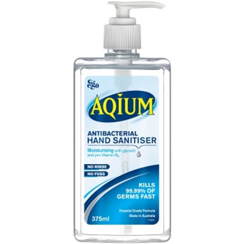 Aqium Gel Hand Sanitiser Pump Bottle 375mL_2
